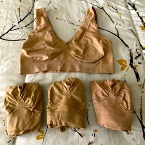 Rhonda Shear Ahh Bras, Tan, Set of Four, Size 1X